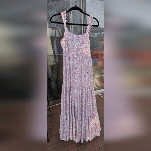 Haute Hippie Pink Floral Tiered Maxi Dress